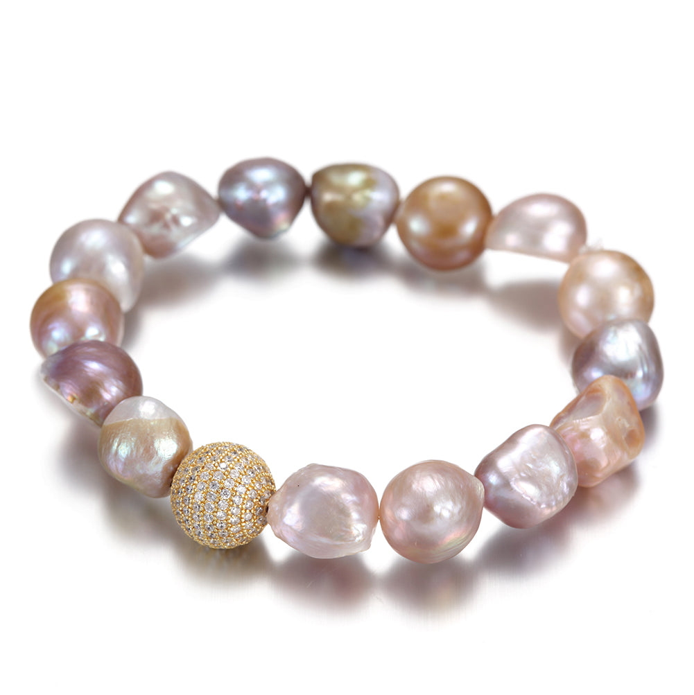Irregular circular gemstone bracelet-SSB083