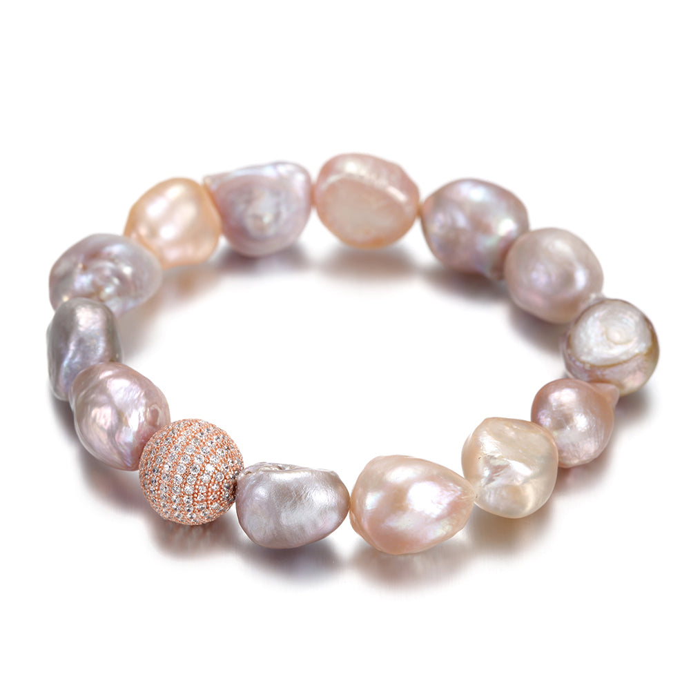 Irregular circular gemstone bracelet-SSB083