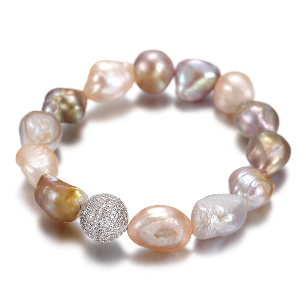 Irregular circular gemstone bracelet-SSB083