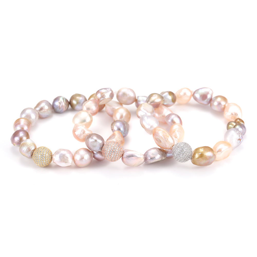 Irregular circular gemstone bracelet-SSB083