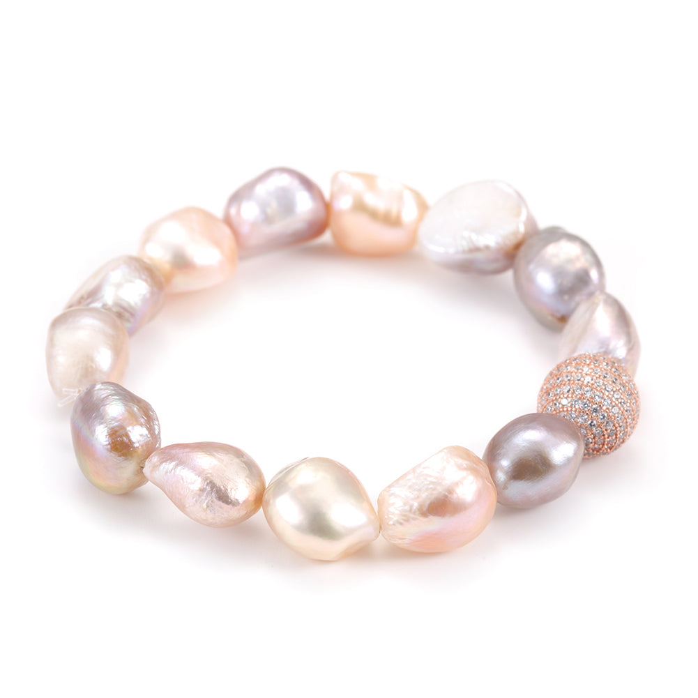 Irregular circular gemstone bracelet-SSB083