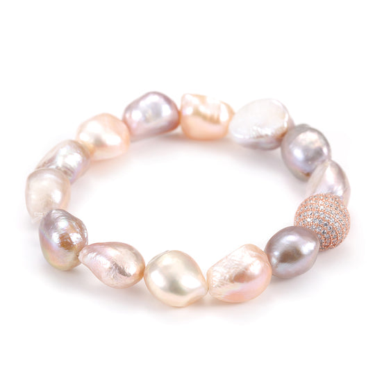 Irregular circular gemstone bracelet-SSB083