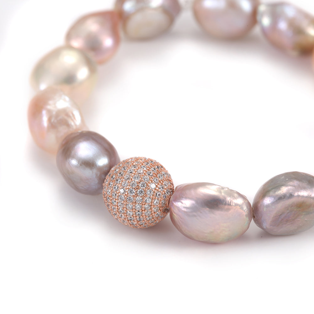 Irregular circular gemstone bracelet-SSB083