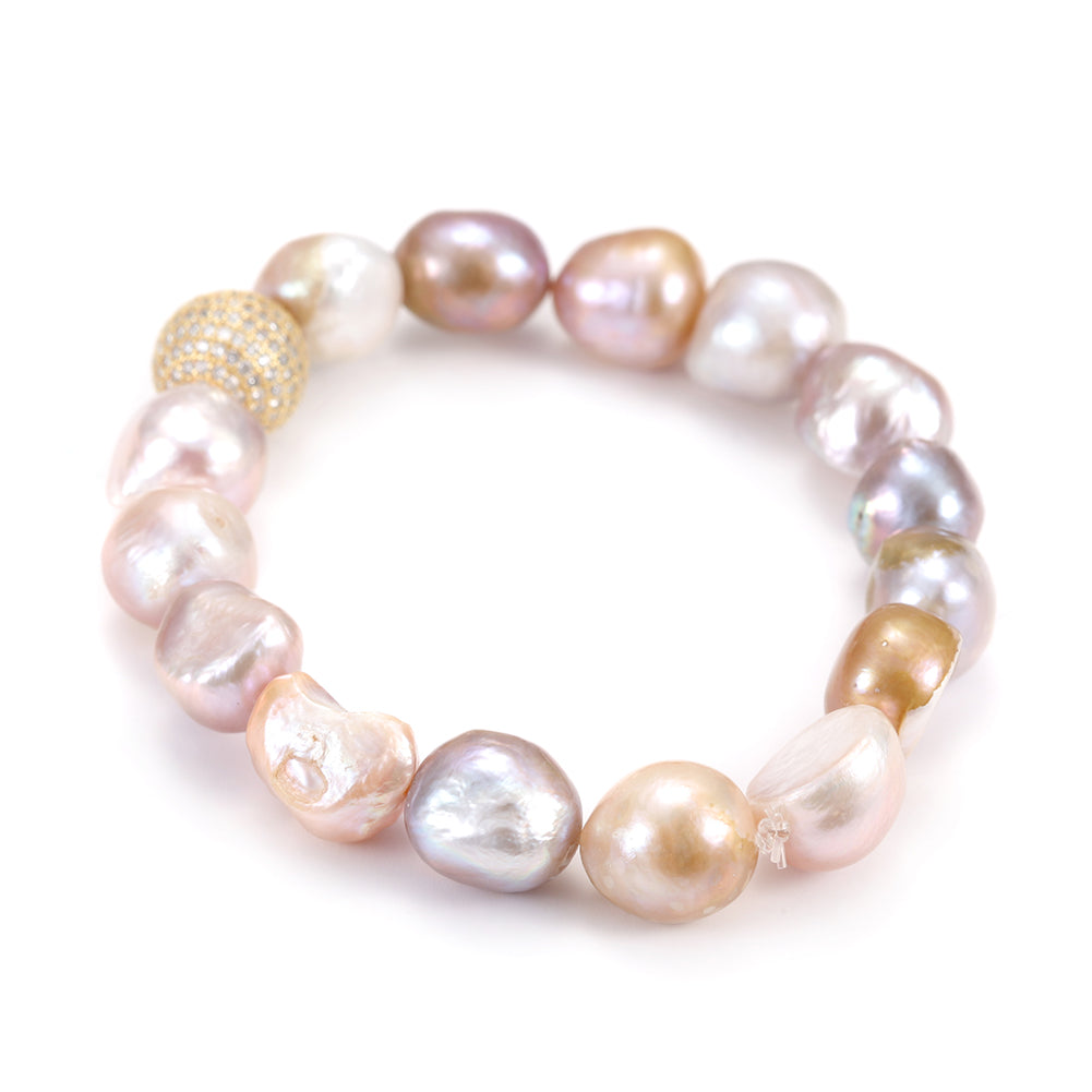Irregular circular gemstone bracelet-SSB083
