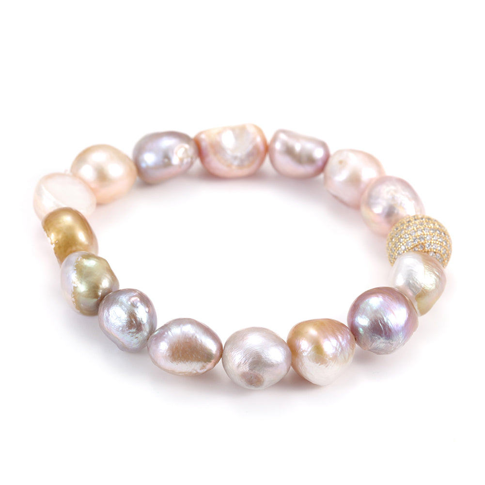 Irregular circular gemstone bracelet-SSB083