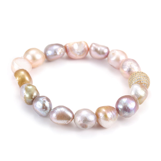 Irregular circular gemstone bracelet-SSB083