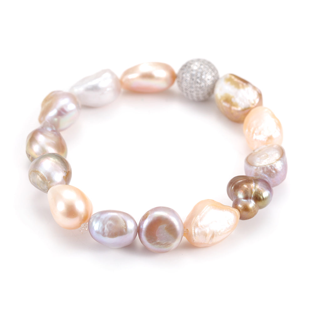 Irregular circular gemstone bracelet-SSB083