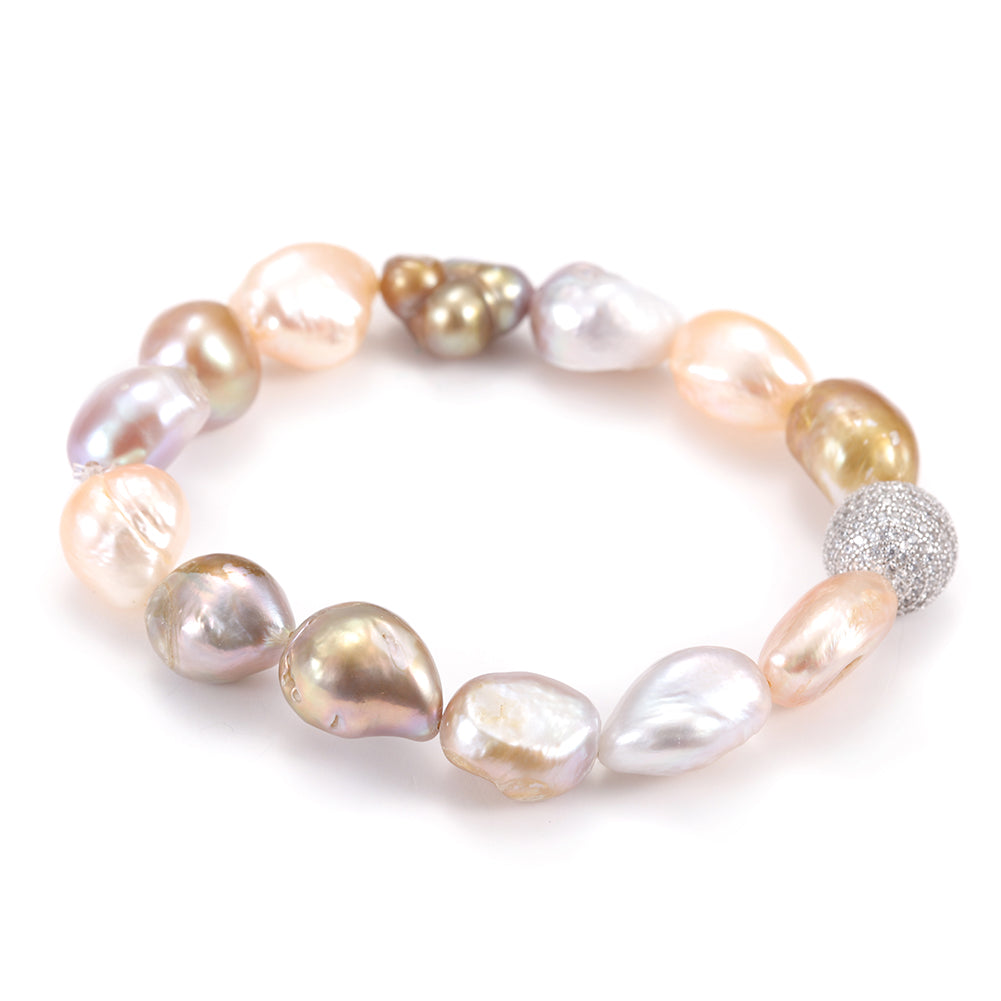 Irregular circular gemstone bracelet-SSB083
