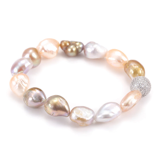 Irregular circular gemstone bracelet-SSB083