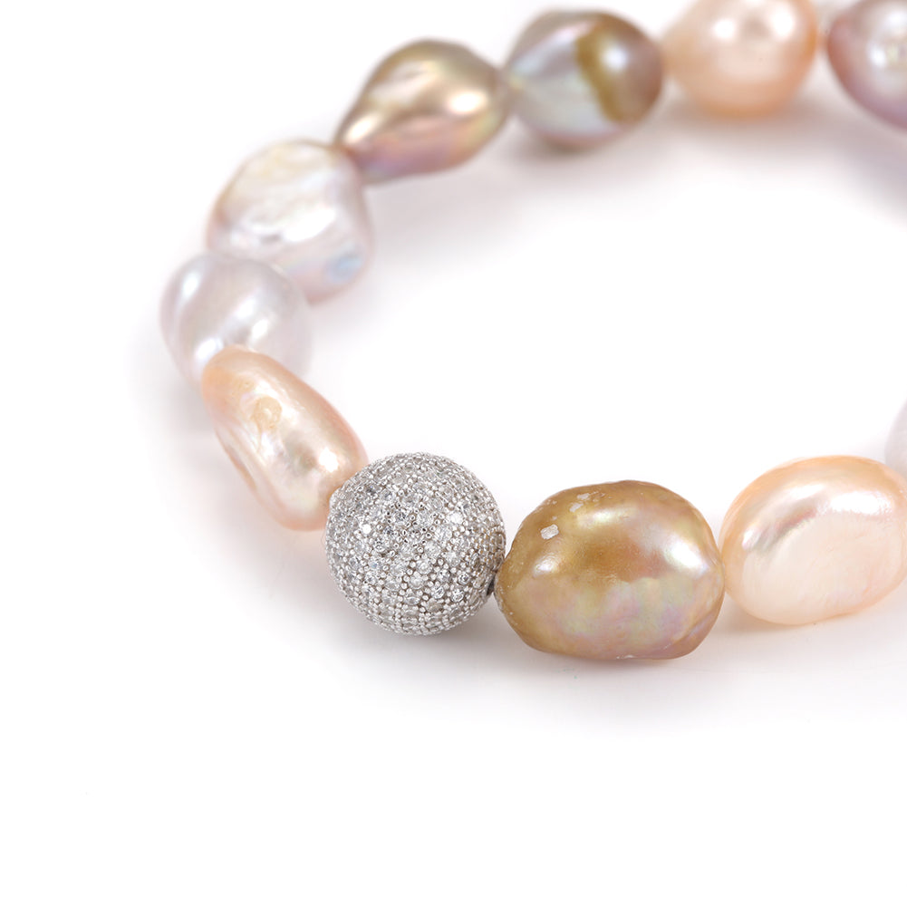 Irregular circular gemstone bracelet-SSB083