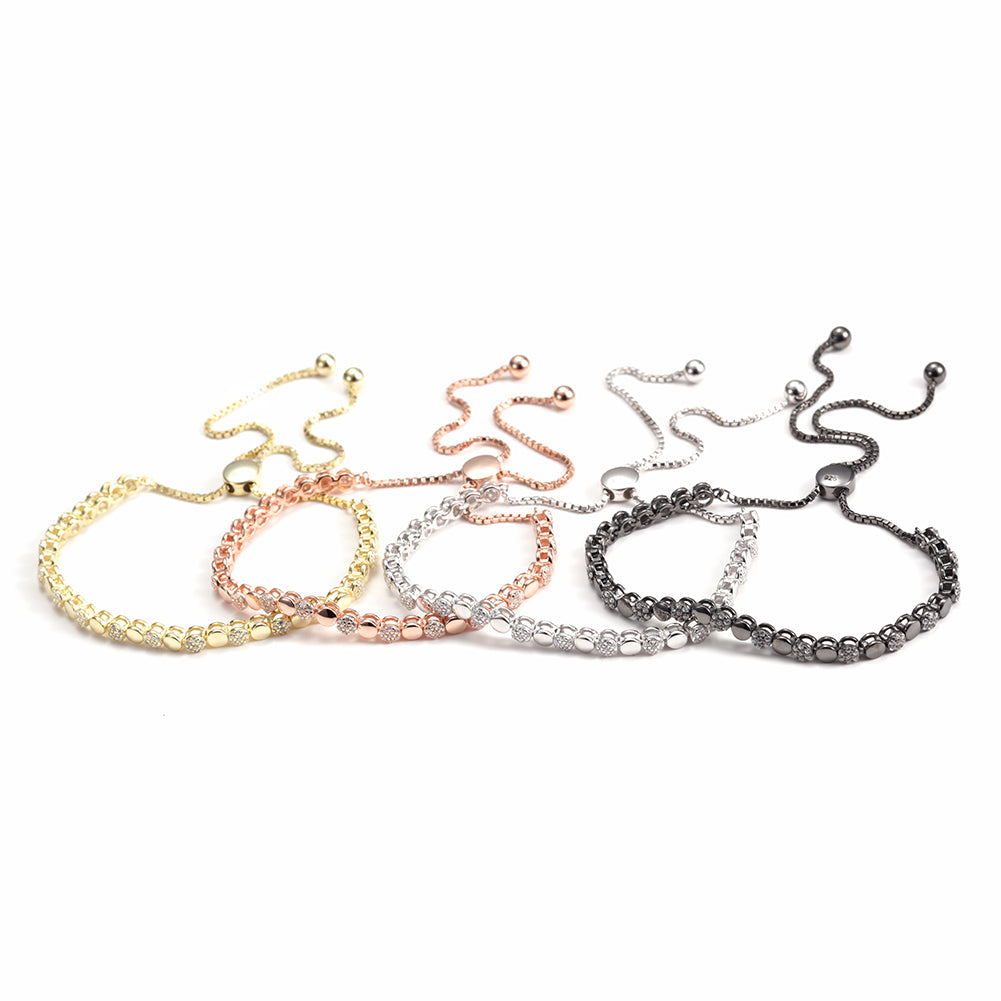 Round gemstone hollow bracelet-SSB084