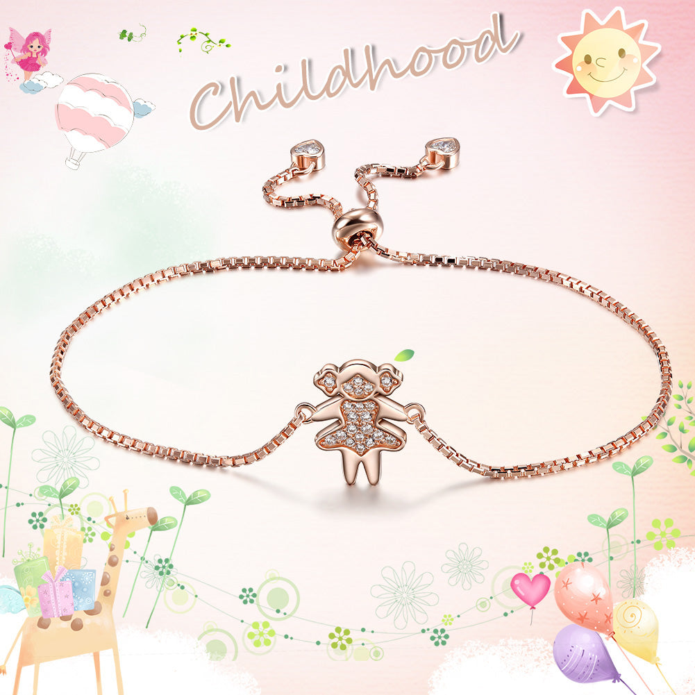 Chain Little Girl Bracelet-SSB093RGZD