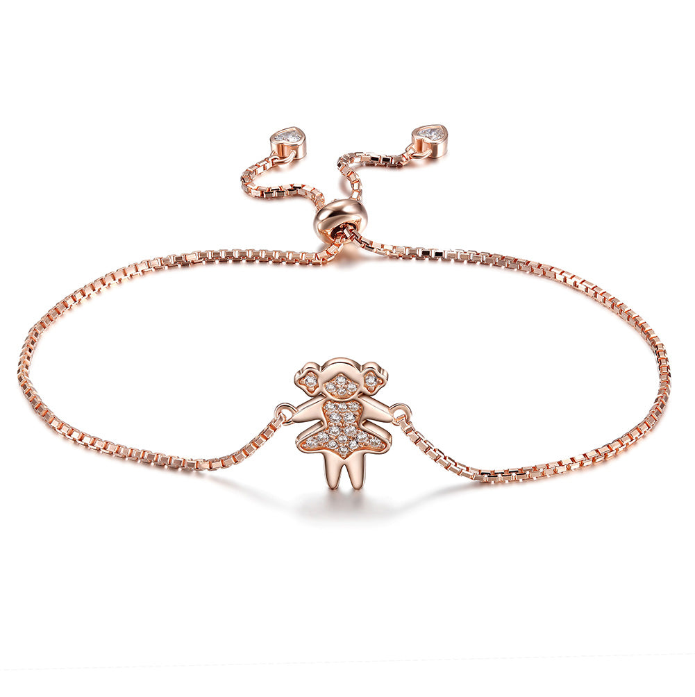 Chain Little Girl Bracelet-SSB093RGZD