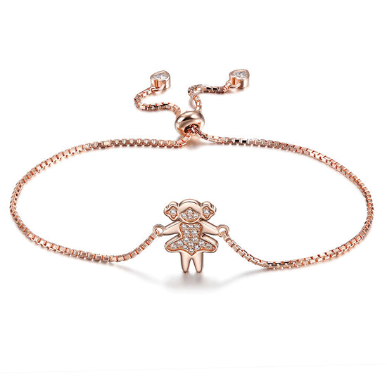 Chain Little Girl Bracelet-SSB093RGZD