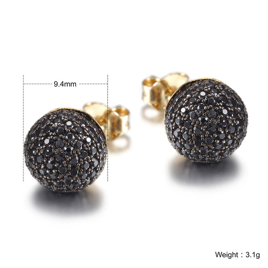 Small round earrings-SSE055BK
