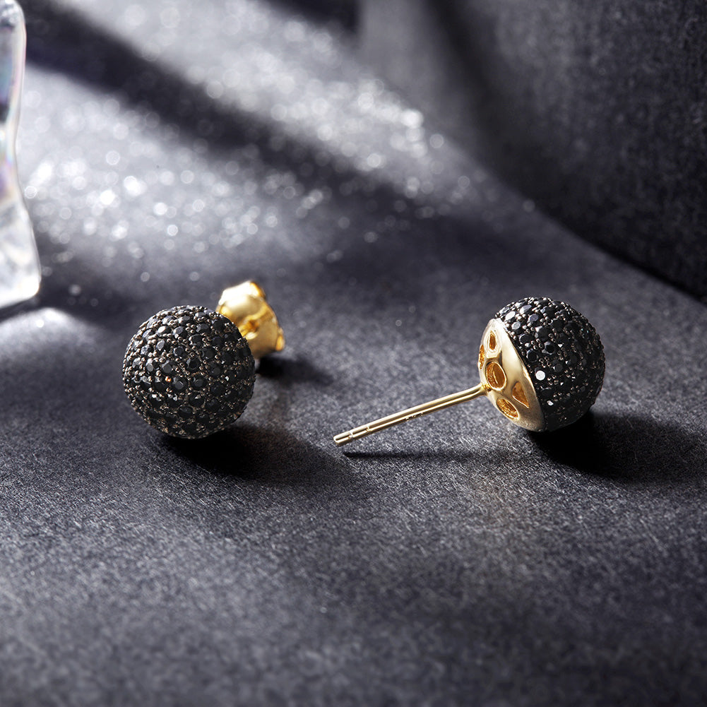 Small round earrings-SSE055BK