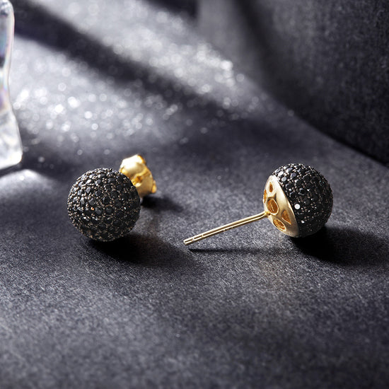 Small round earrings-SSE055BK