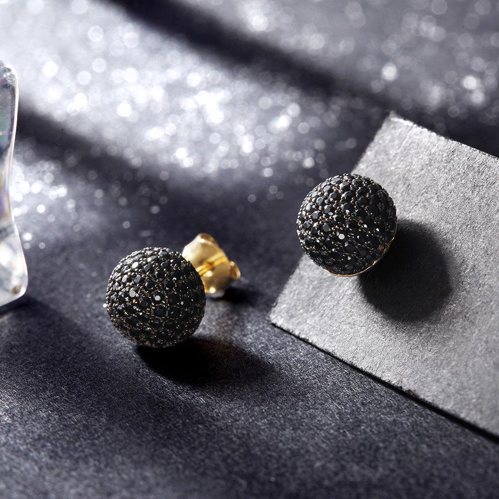 Small round earrings-SSE055BK