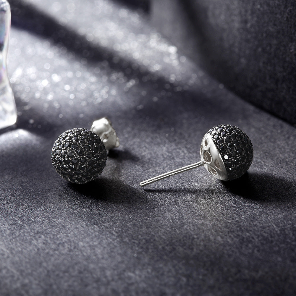 Small round earrings-SSE055BK