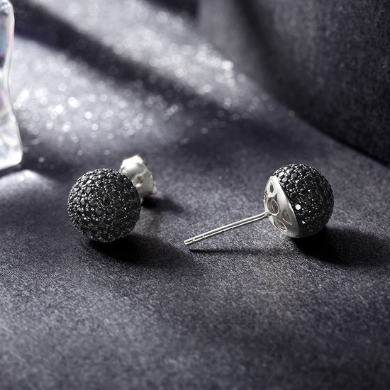 Small round earrings-SSE055BK