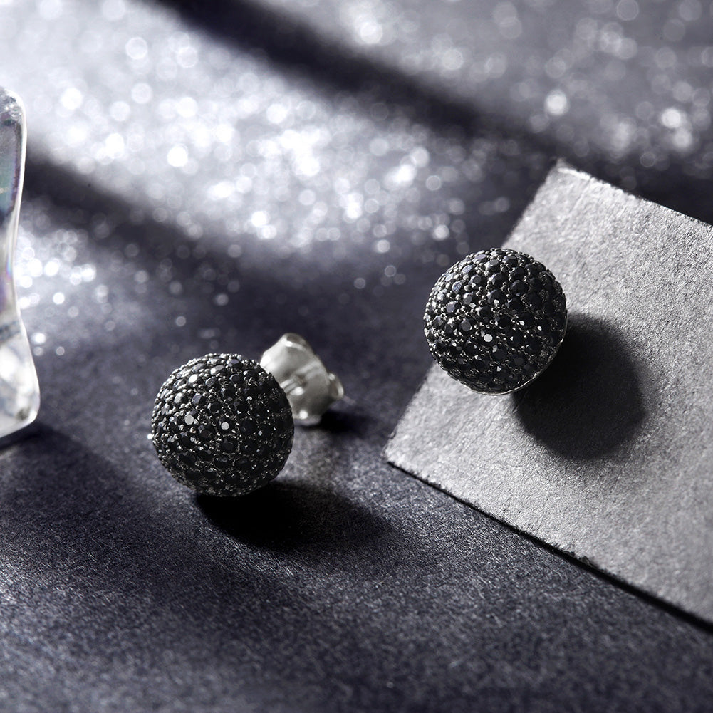 Small round earrings-SSE055BK