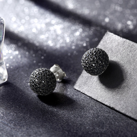 Small round earrings-SSE055BK