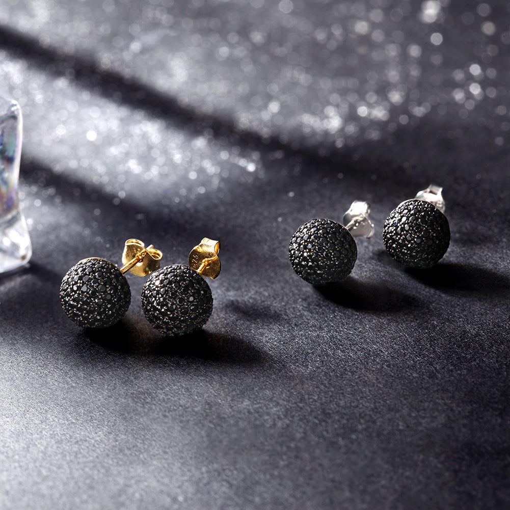 Small round earrings-SSE055BK