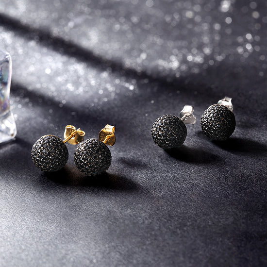 Small round earrings-SSE055BK