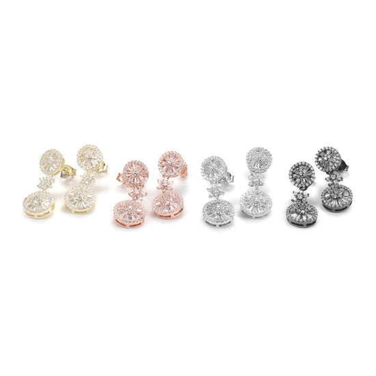 Double circle earrings-SSE080BKZD