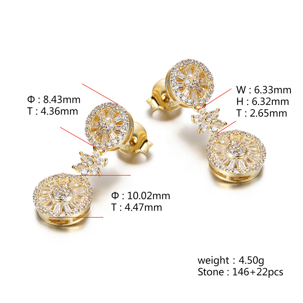 Double circle earrings-SSE080BKZD
