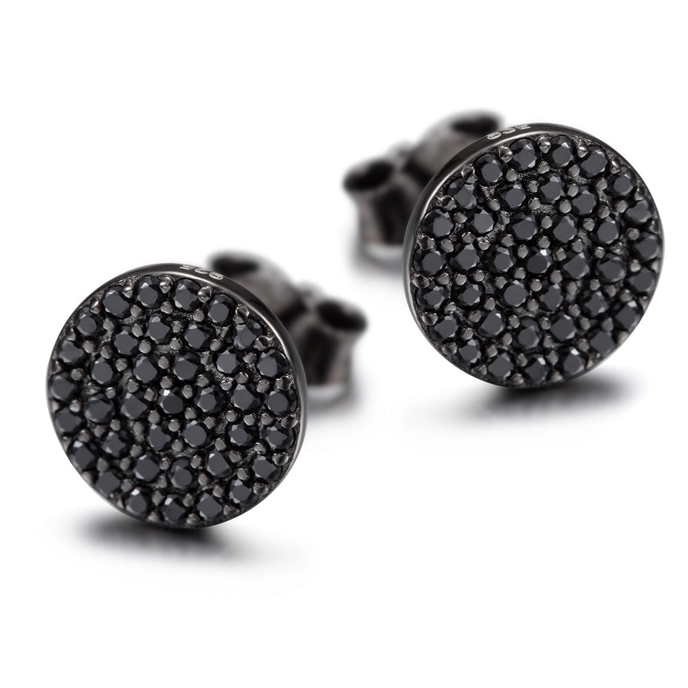 Black Circle Studs-SSE100SCBKZD