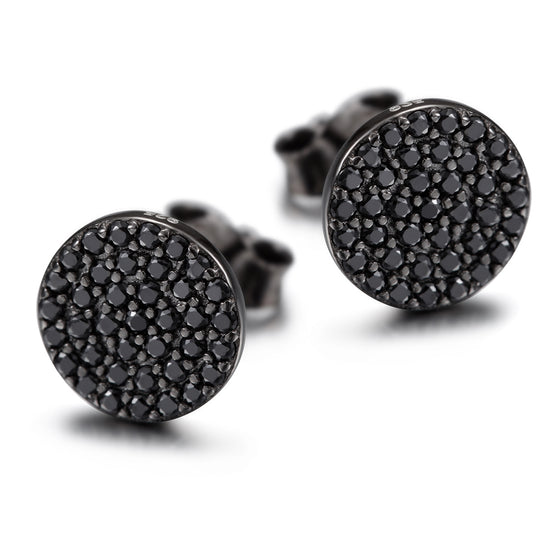 Black Circle Studs-SSE100SCBKZD