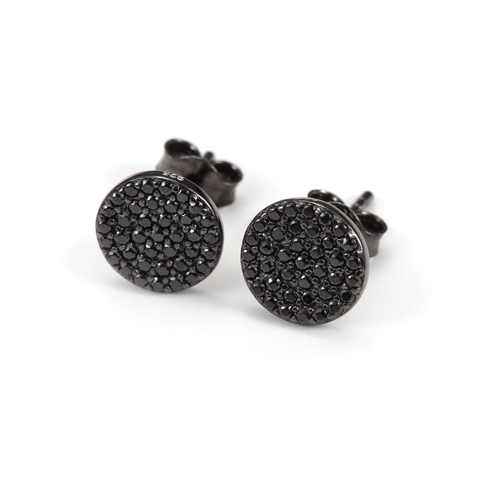 Black Circle Studs-SSE100SCBKZD