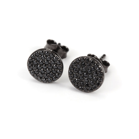 Black Circle Studs-SSE100SCBKZD