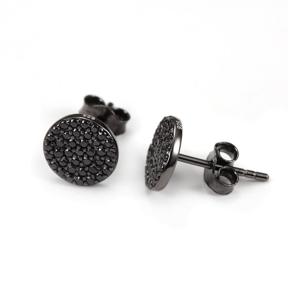 Black Circle Studs-SSE100SCBKZD