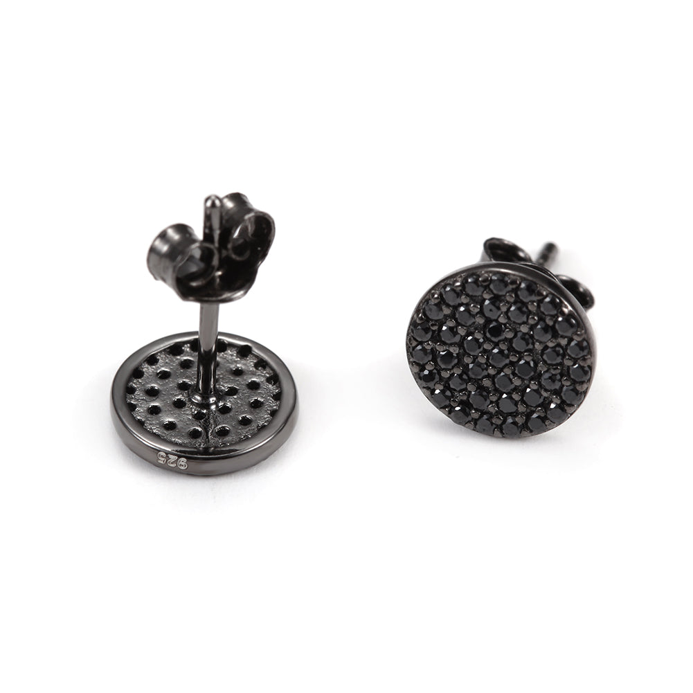 Black Circle Studs-SSE100SCBKZD
