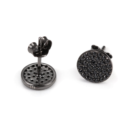 Black Circle Studs-SSE100SCBKZD