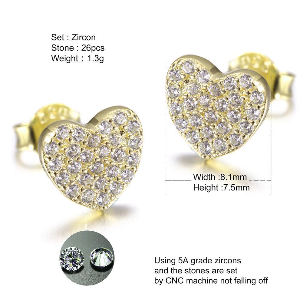 Love studded diamond earrings-SSE102