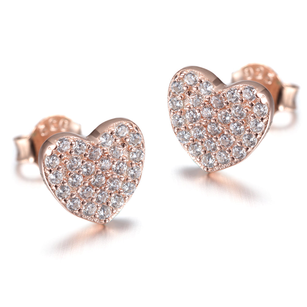 Love studded diamond earrings-SSE102