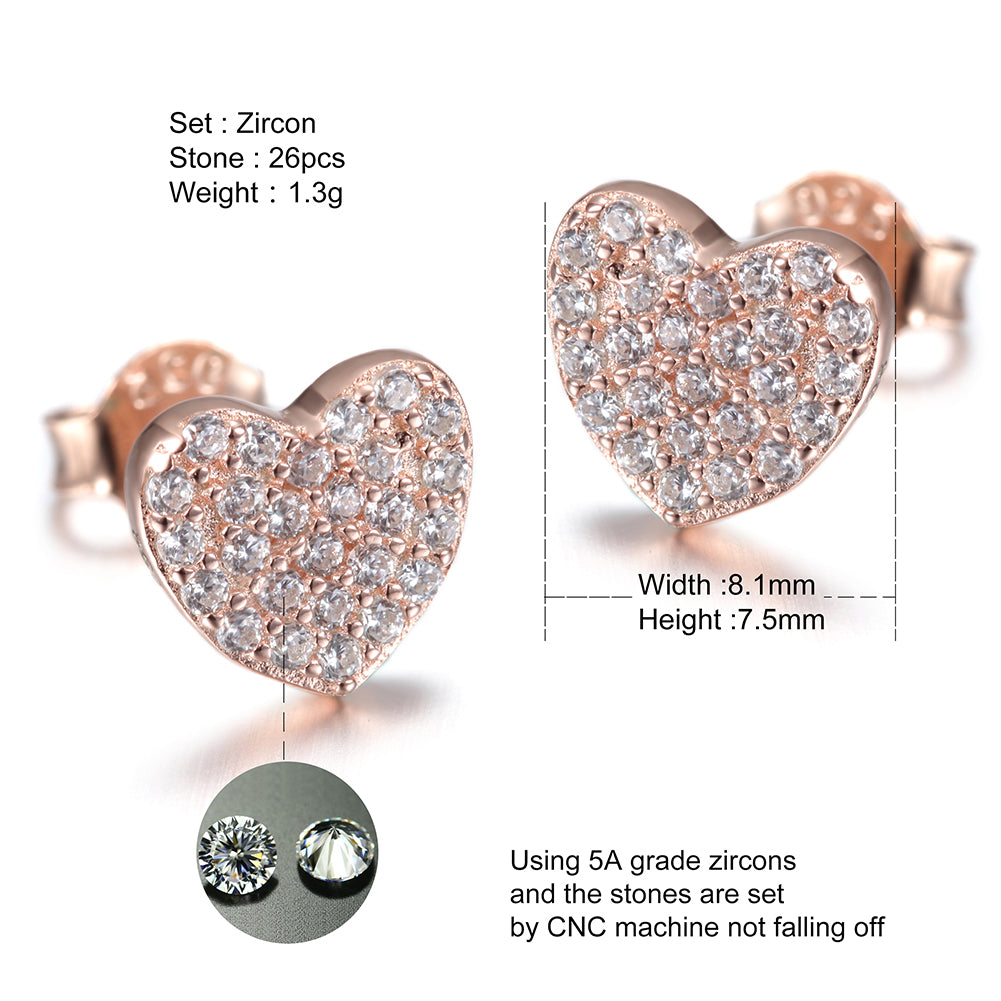 Love studded diamond earrings-SSE102