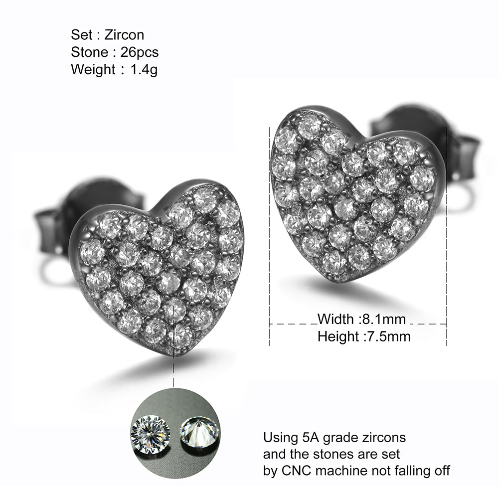 Love studded diamond earrings-SSE102