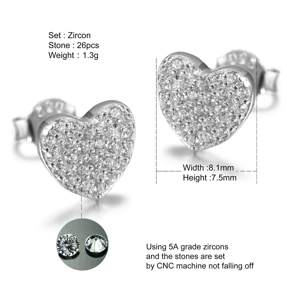 Love studded diamond earrings-SSE102