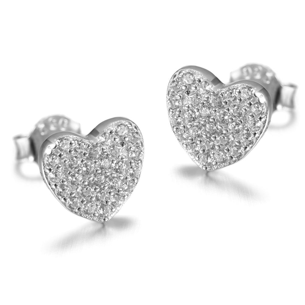 Love studded diamond earrings-SSE102