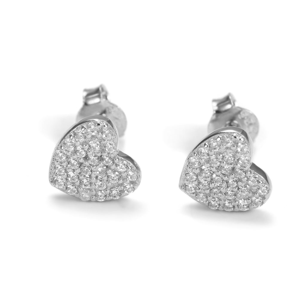 Love studded diamond earrings-SSE102