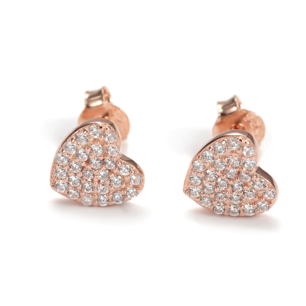 Love studded diamond earrings-SSE102