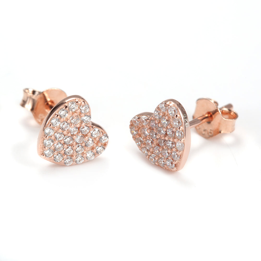 Love studded diamond earrings-SSE102