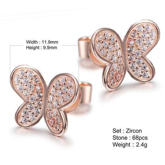 Butterfly studded diamond earrings-SSE106