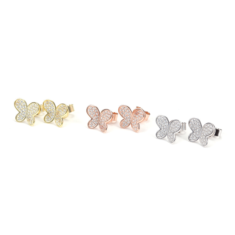 Butterfly studded diamond earrings-SSE106
