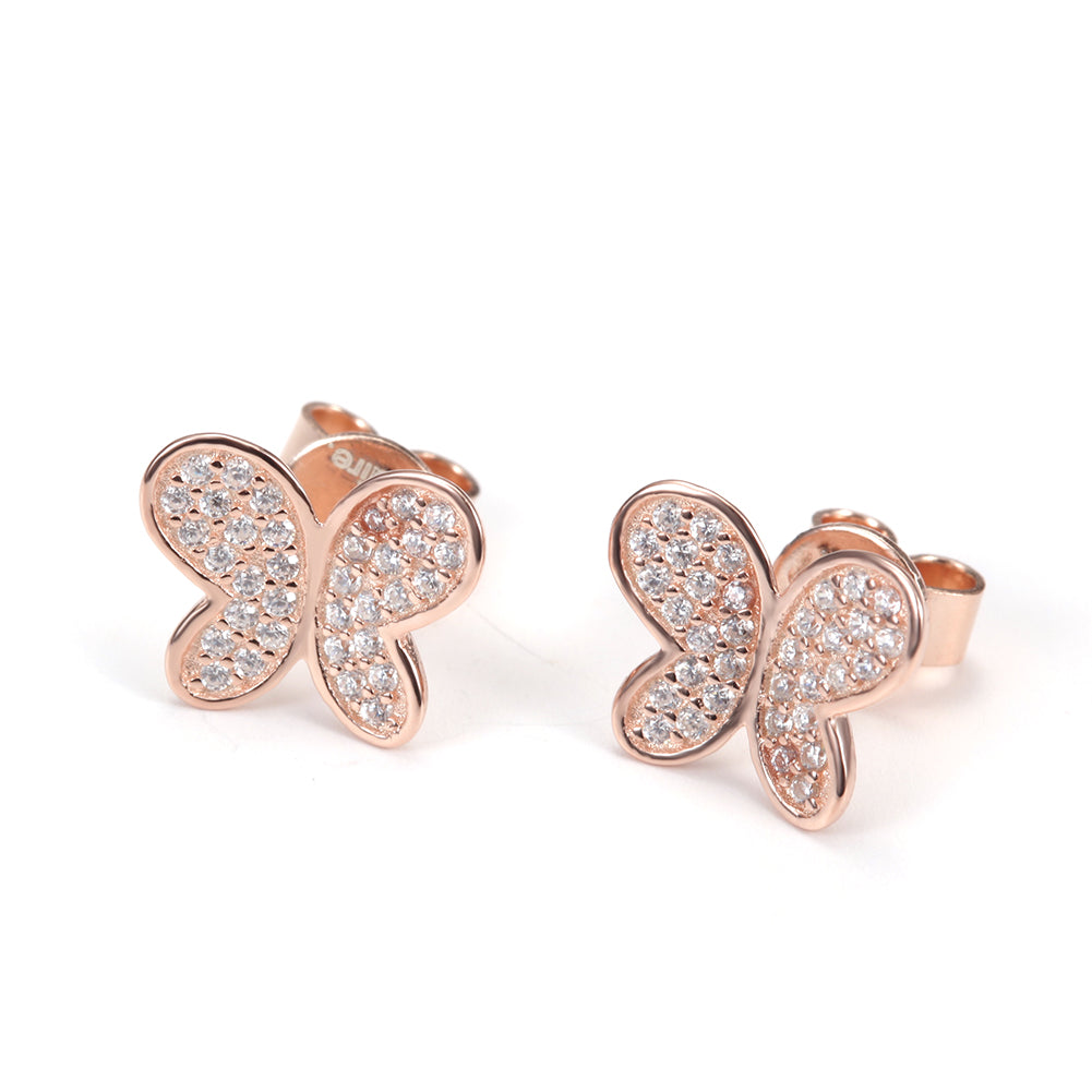 Butterfly studded diamond earrings-SSE106