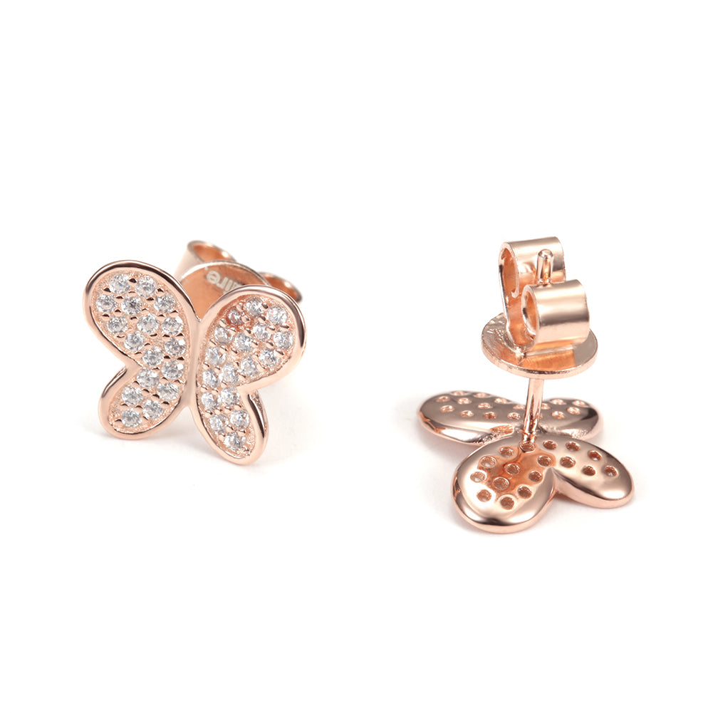 Butterfly studded diamond earrings-SSE106